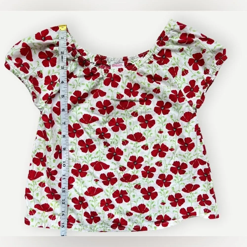 Gymboree Girls Toddler Kids Short Sleeve Floral Cotton Tank Top Shirt. 4. 4T.